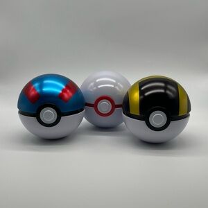 Poké Ball Toy Set - Blue, White, Black